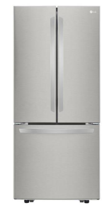 LG 21.8 Cu. Ft. 3-Door French Door Refrigerator - LRFNS2200S - Refrigerator in Smudge-Resistant Stainless Steel