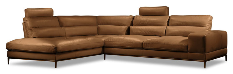Colona 2-Piece Left-Facing Sectional with Two Headrests - Brown