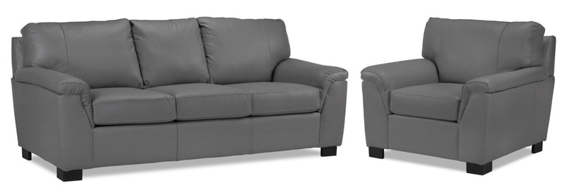 Campbell Sofa and Chair Set - Grey