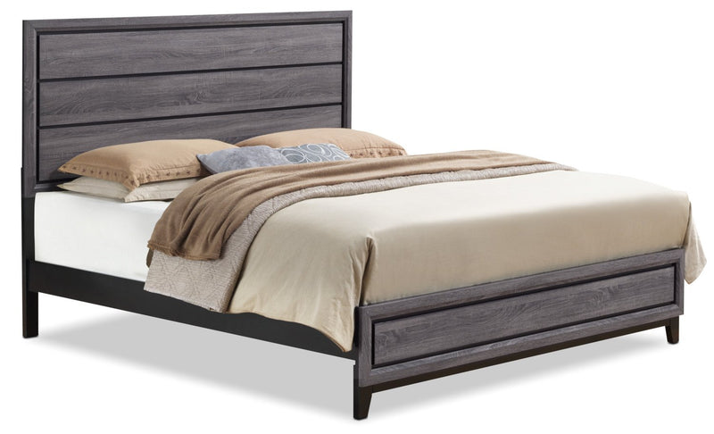 Lucila Queen Bed - Grey-Brown