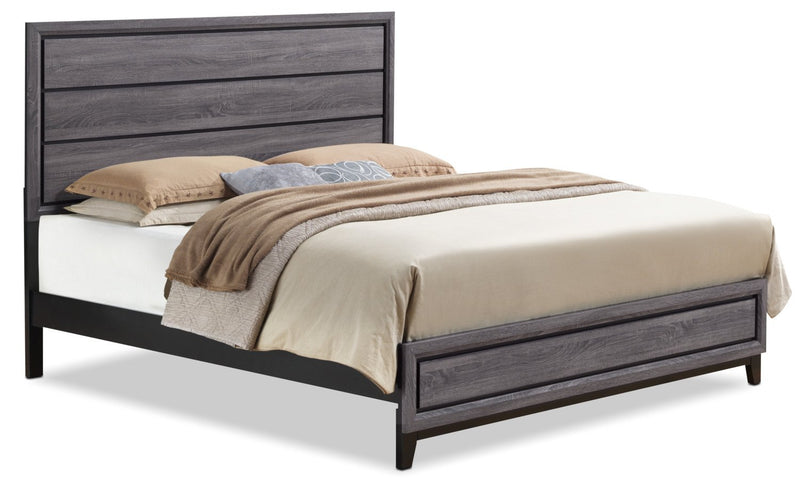Lucila King Bed - Grey-Brown