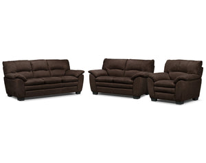 Maree Sofa, Loveseat and Chair Set - Walnut