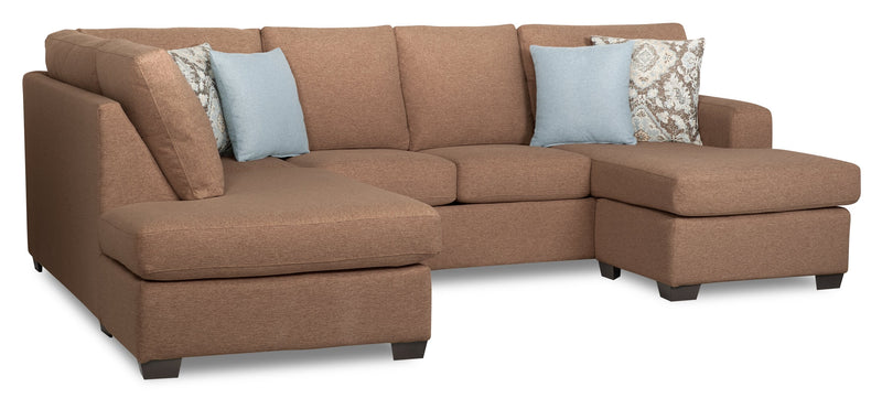 Belle 2-Piece Linen-Look Fabric Left-Facing Sectional - Hazel