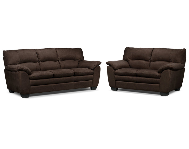 Maree Sofa and Loveseat Set - Walnut