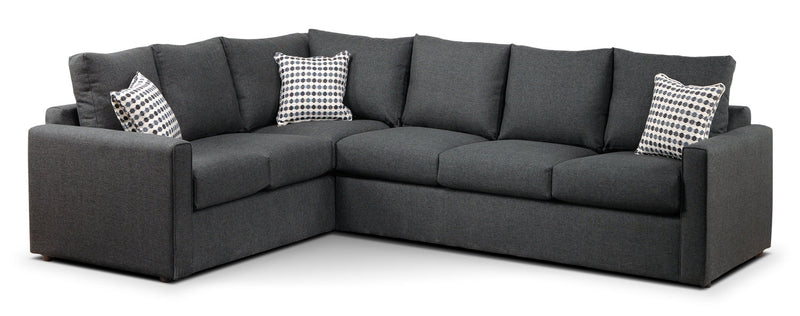 Serena 2-Piece Sectional with Right-Facing Queen Sofa Bed - Charcoal