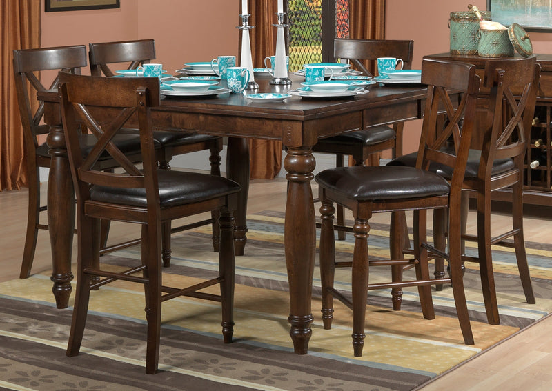 Dundas 7-Piece Counter-Height Dining Room Set - Chocolate