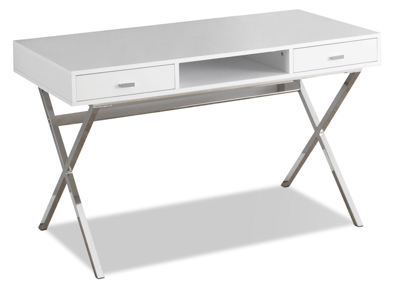 Glanmire Computer Desk - Glossy White