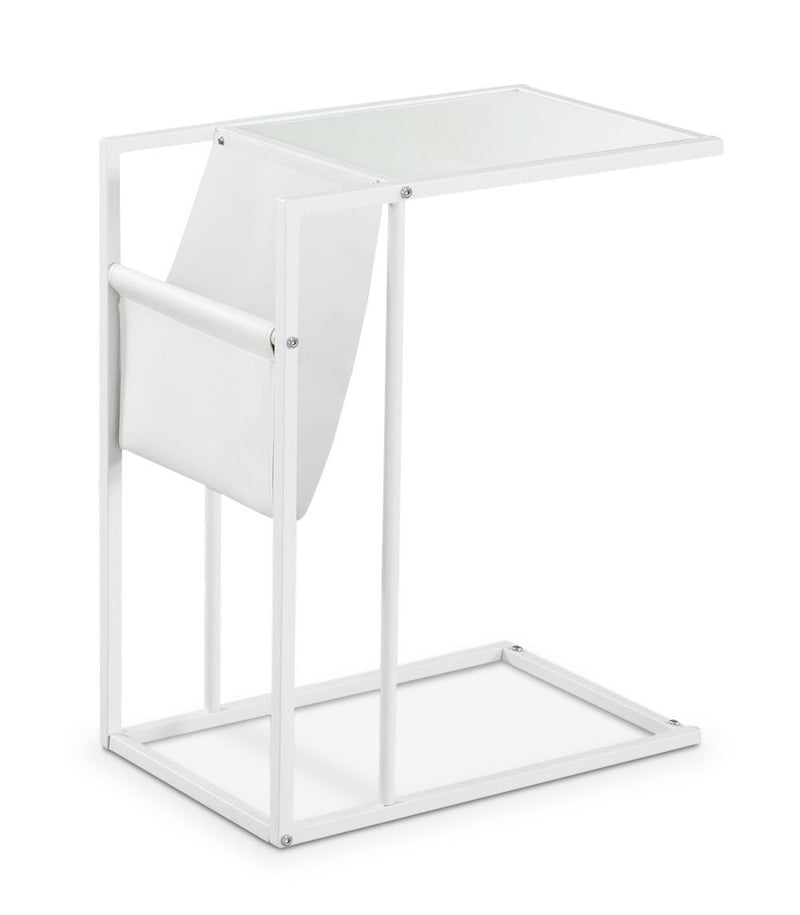 Belmont Accent Table with Magazine Rack - White