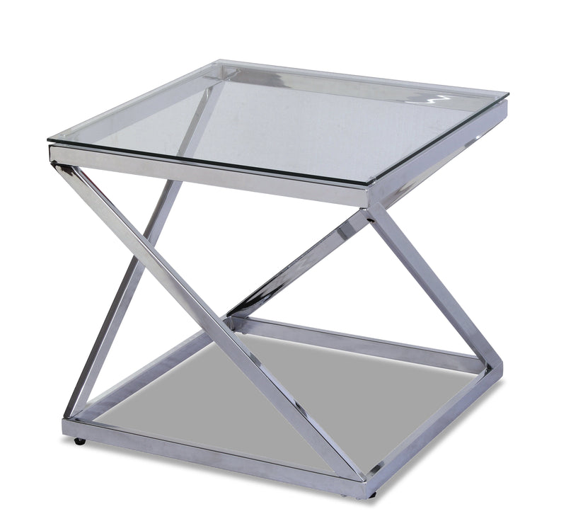Nixon End Table - Contemporary style End Table in Metal Metal, Glass