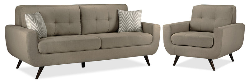 Eloise Sofa and Chair Set - Grey
