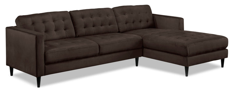 Seymour 2-Piece Sectional with Right-Facing Chaise - Dark Chocolate