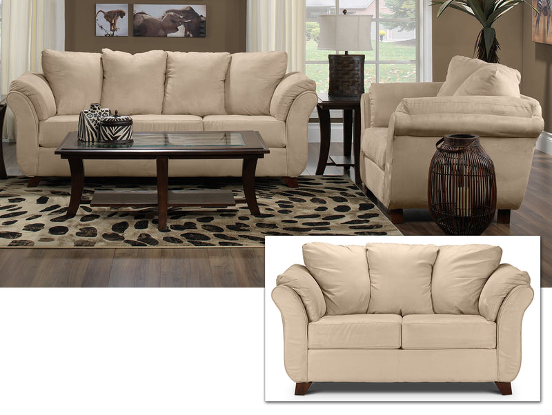 Breton Sofa, Loveseat and Chair Set - Beige