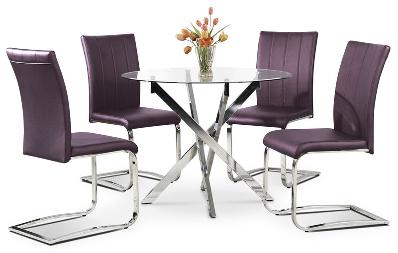 Graz 5-Piece Dining Set - Purple