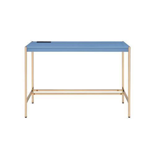 Loher Writing Desk with USB - Navy Blue