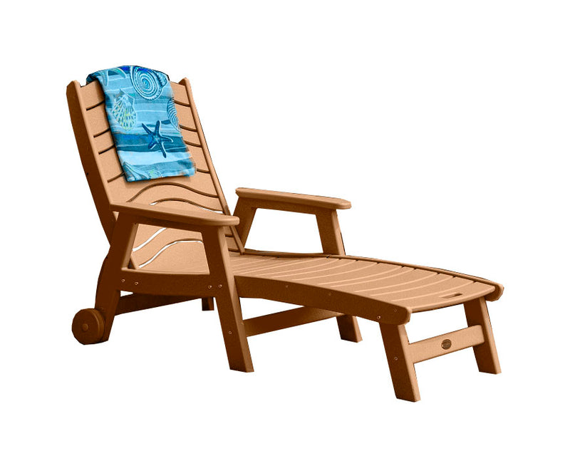 POLY LUMBER Lay & Lounge Chaise Lounger - Camel