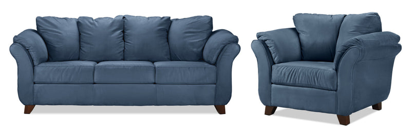Breton Sofa and Chair Set - Cobalt Blue