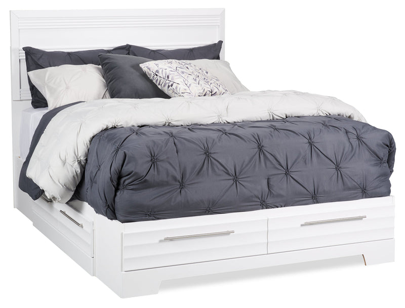 Odense Queen Storage Bed - White