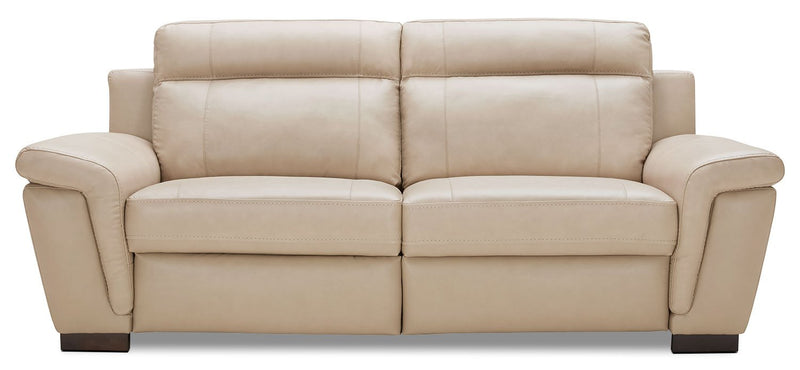 Hughes Genuine Leather Power Reclining Sofa - Rope