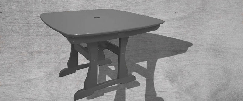 POLY LUMBER Table for Four 42" Dining Table - Grey