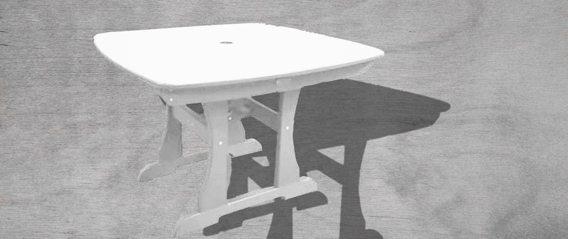 POLY LUMBER Table for Four 42" Dining Table - White