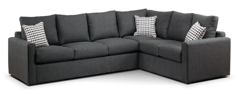 Serena 2-Piece Sectional with Left-Facing Queen Sofa Bed - Charcoal