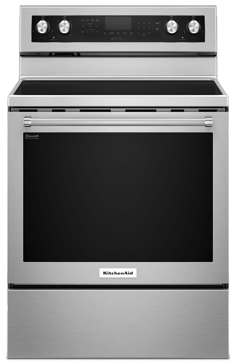 KitchenAid Stainless Steel Freestanding Electric Convection Range (6.4 Cu. Ft.) - YKFEG500ESS