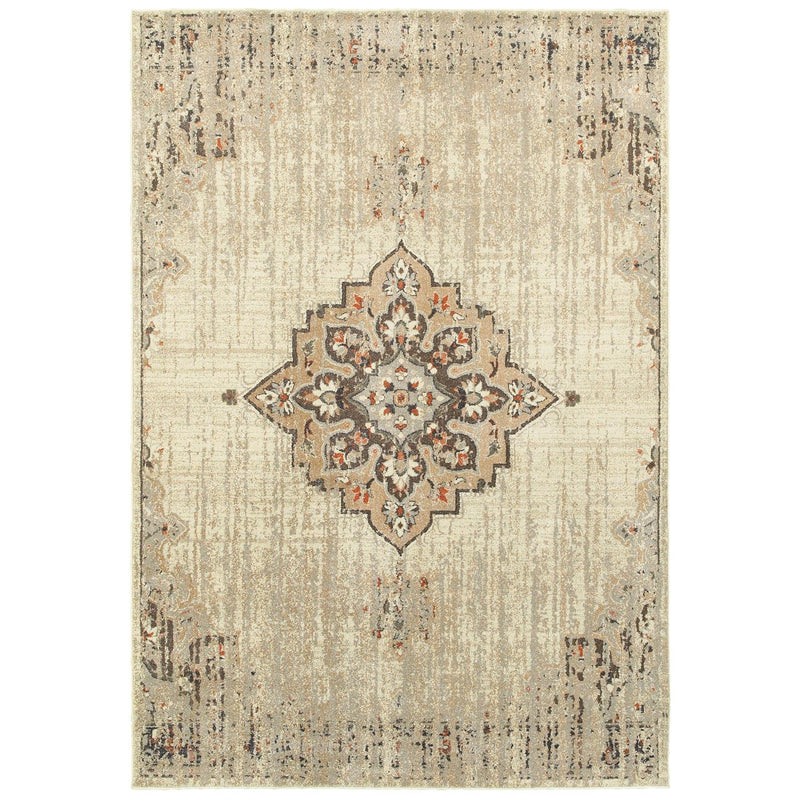 Pierce W072J2L Distressed Area Rug (5'3"X7'6")