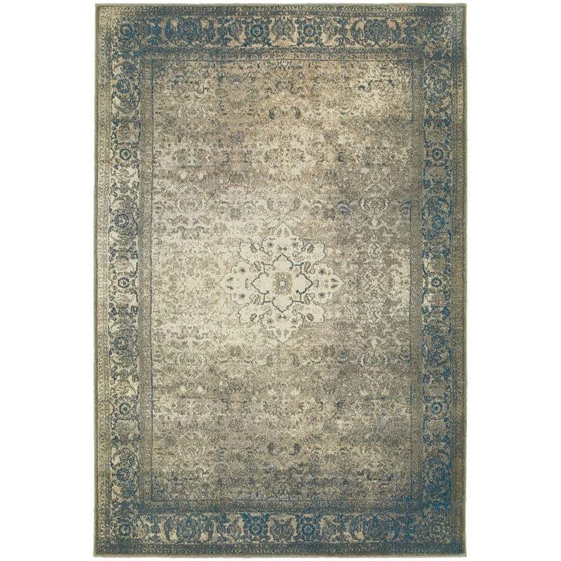 Pierce W1330EL Distressed Medallion Area Rug (9'10"X12'10")