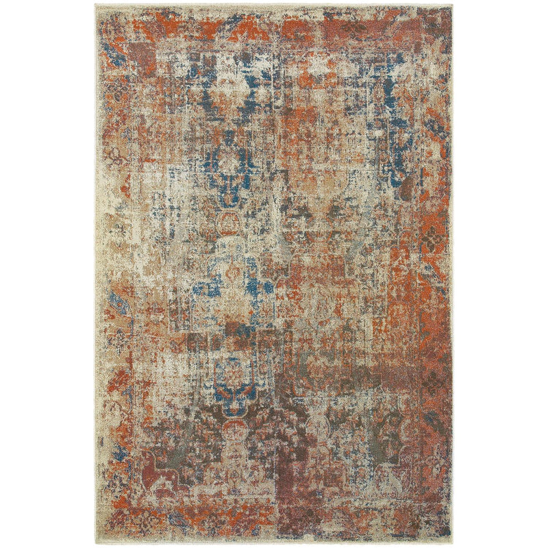 Pierce W521X6L Distressed Abstract Area Rug (5'3"X7'6")