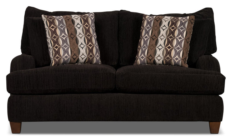 Preesall Chenille Condo Loveseat - Chocolate