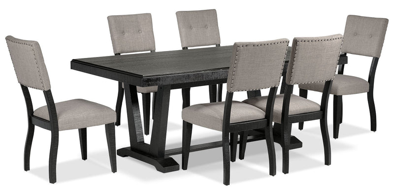 Raheny 7-Piece Dining Room Set - Black/Grey