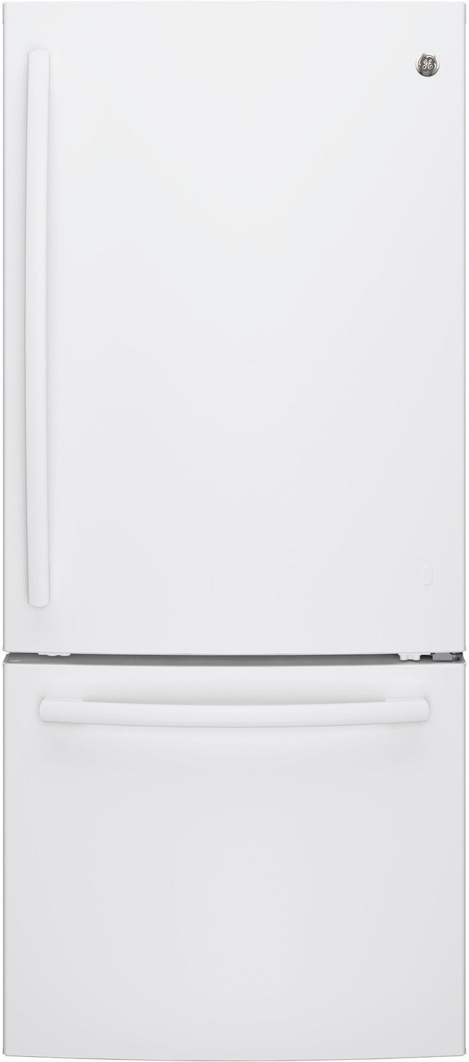 GE White BOTTOM-FREEZER REFRIGERATOR (20.9 CU. FT.) - GDE21DGKWW