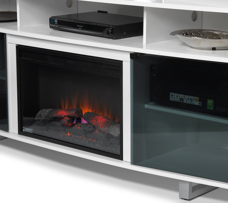 Sorenson White Fireplace TVStand Furniture.ca
