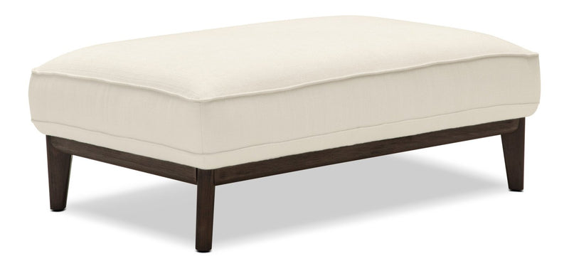 Galt Linen-Look Fabric Ottoman - Cotton