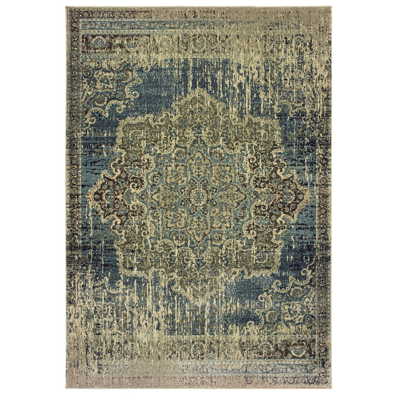 Richelieu W6649HL Distressed Traditional Area Rug (5'3"X7'6")