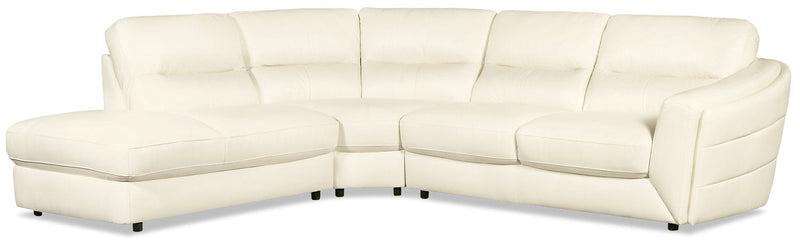 Canborough 3-Piece Genuine Leather Left-Facing Sectional - Beige