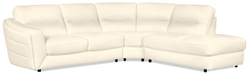 Canborough 3-Piece Genuine Leather Right-Facing Sectional - Beige