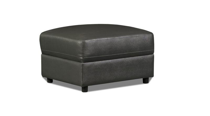 Canborough Genuine Leather Ottoman - Grey