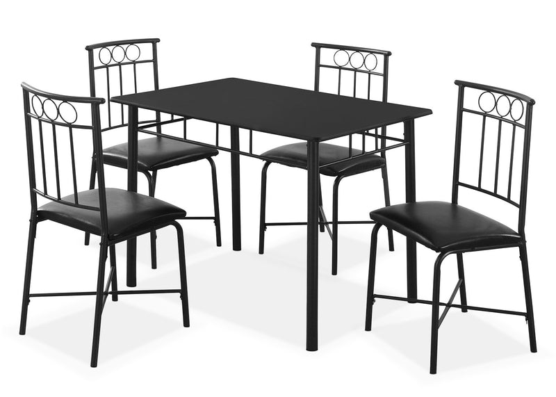 Kinvara 5-Piece Bistro Dining Set - Black