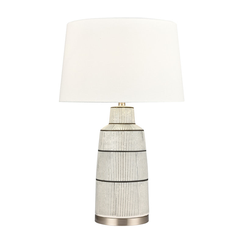 Telha Linen Table Lamp - Grey/White