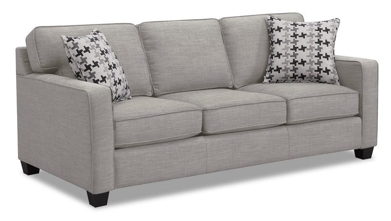 Ballenas Linen-Look Fabric Sofa - Light Grey