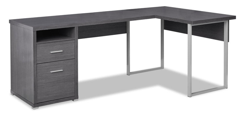 Wasta Reversible L-Shaped Desk - Grey