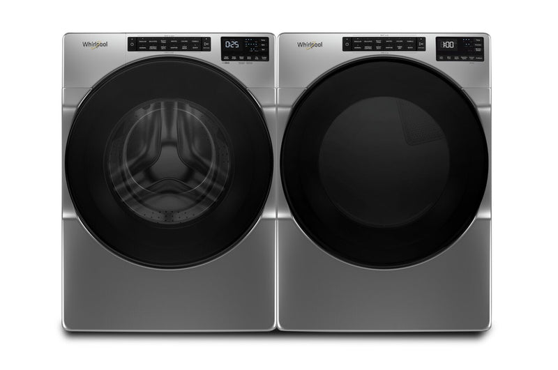 Whirlpool 5.2 Cu. Ft. Front-Load Washer and 7.4 Cu. Ft. Gas Dryer - Chrome Shadow
