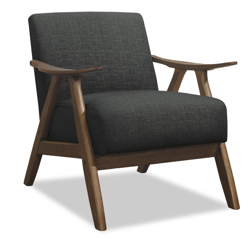 Kentucky Linen-Look Fabric Accent Chair - Grey