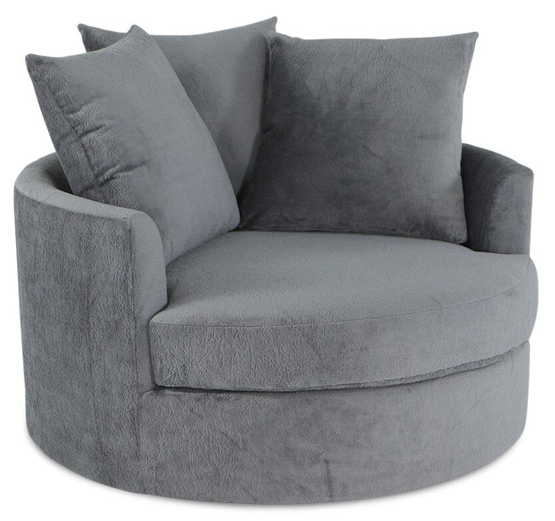 Huggins Chenille Cuddler Chair - Plush Thunder