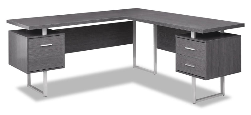 Segundo Reversible L-Shaped Corner Desk - Grey
