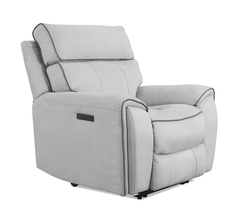 Sunview Faux Suede Power Recliner - Grey