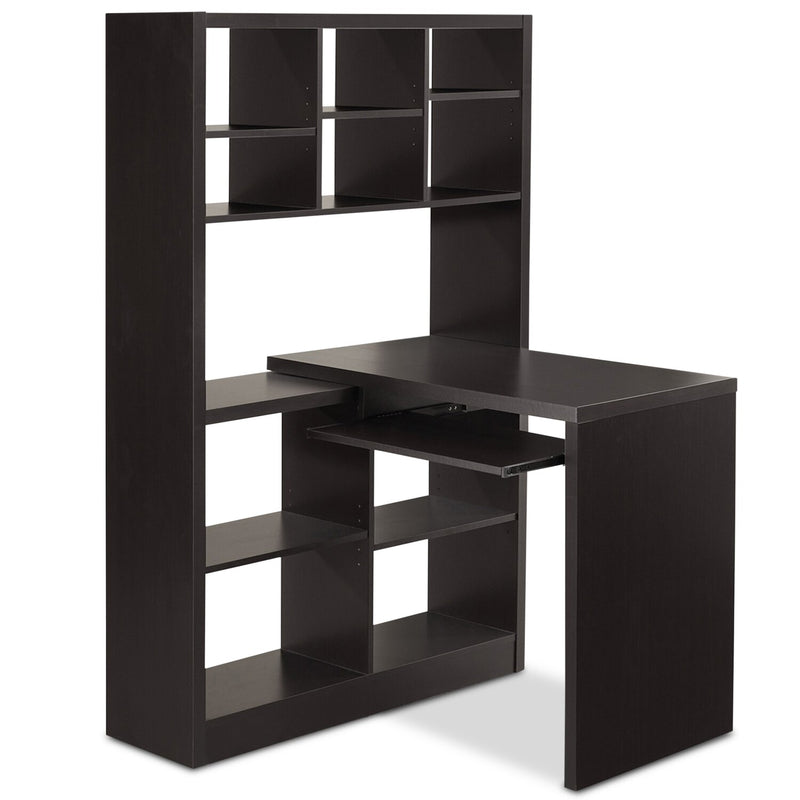 Olathe Reversible Desk with Bookcase - Espresso