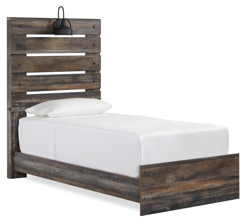 Naylon Twin Panel Bed - Brown