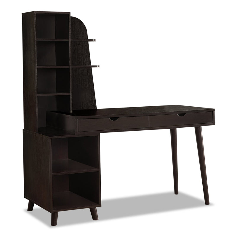 Groton Desk with Bookcase - Espresso